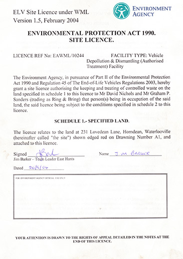 Environment Agency Site License